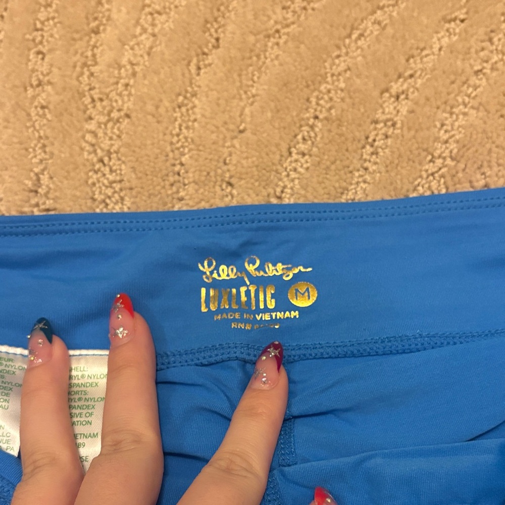 Lilly Pulitzer Blue and White Mini Skirt - Picture 2 of 4
